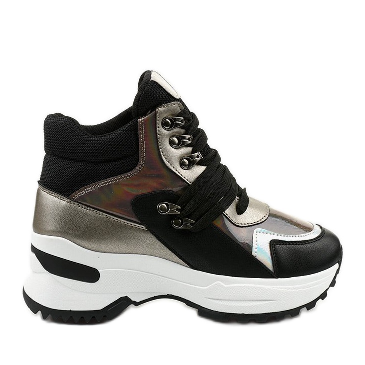 Černé nazouvací tenisky Gianna černá vícebarevný