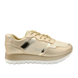 Zlaté sportovní tenisky z ekokůže 2019-447 zlatý Zlaté sportovní tenisky z ekokůže 2019-447 zlatý