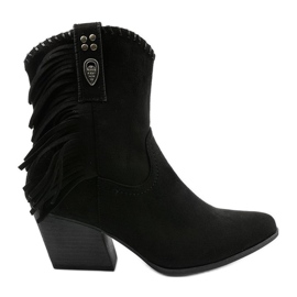 Černé semišové kovbojské boty od Lamimeila černá