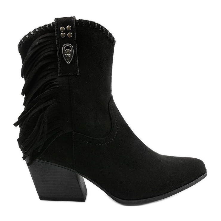 Černé semišové kovbojské boty od Lamimeila černá