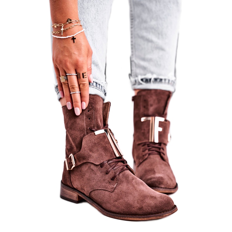 Dámské boty Nicole Suede Brown 2591 hnědý