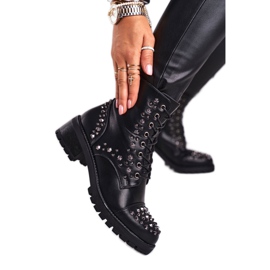 Dámské kozačky s cvočky Black Chill černá