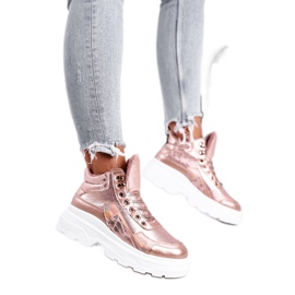 PS1 Dámská sportovní obuv zateplená růžová zlatá Davan růžový zlatý
