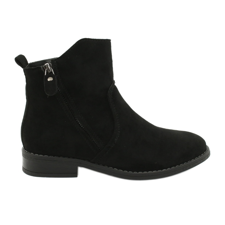 Evento Černé semišové kotníkové boty na zip černá