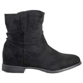 Kylie Nazouvací kozačky s klínkem černá Kylie Nazouvací kozačky s klínkem černá