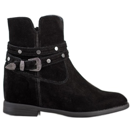 Filippo Zdobené kožené boty černý