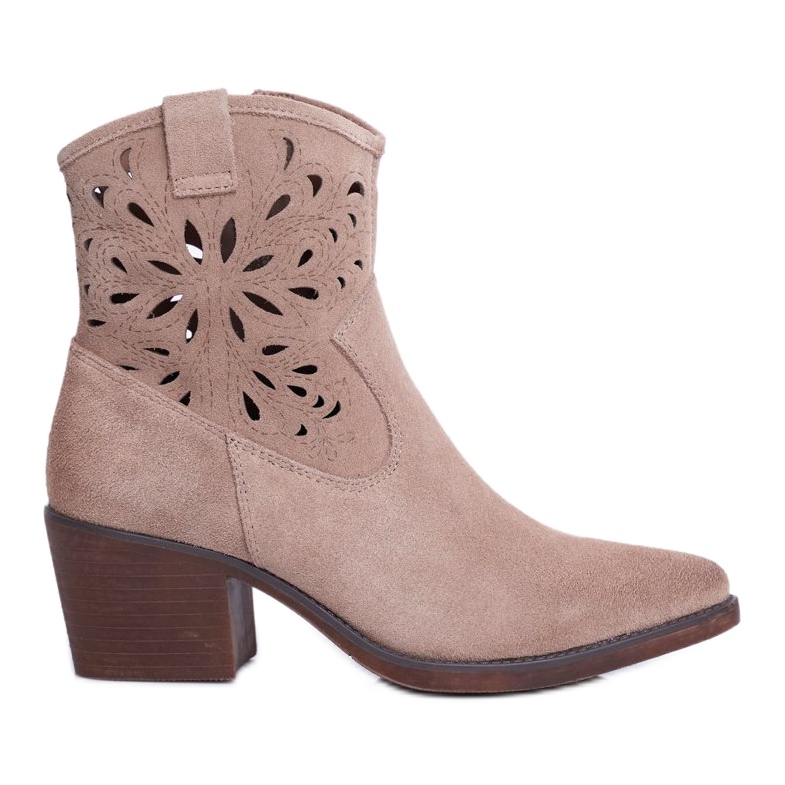 S.Barski Dámské boty Kožené béžové Barski 12622-20 béžový