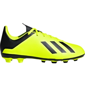 Kopačky Adidas X 18.4 FxG Jr DB2420 žlutá žlutá Kopačky Adidas X 18.4 FxG Jr DB2420 žlutá žlutá