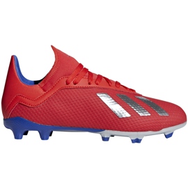 Adidas X 18.3 Fg Jr červené kopačky BB9371 vícebarevný červený