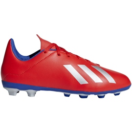 Kopačky Adidas X 18.4 FxG Jr červené BB9379 vícebarevný červený