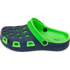 Dětské pantofle Aqua-speed Silvi col 48 zelené a tmavě modré barvy zelený