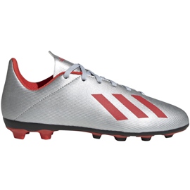 Kopačky adidas X 19.4 FxG Jr stříbrné F35362 vícebarevný stříbro