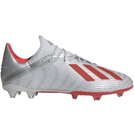 Kopačky adidas X 19.2 Fg stříbrné F35386 šedá šedá