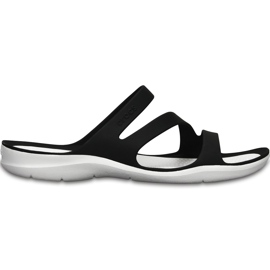 Dámské pantofle Crocs Swiftwater Sandal W černé a bílé 203998 066 bílý černý