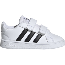 Dětské boty Adidas Grand Court I bílé a černé EF0118 bílý Dětské boty Adidas Grand Court I bílé a černé EF0118 bílý
