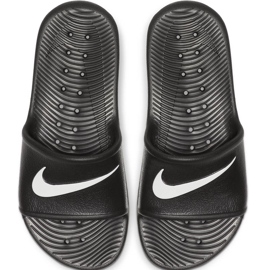 Černé pantofle Nike Kawa Shower GS / PS BQ6831 001 bílý černý
