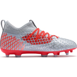 Kopačky Puma Future 4.3 Netfit Fg Ag Junior stříbrno-červené 105693 01 vícebarevný šedá