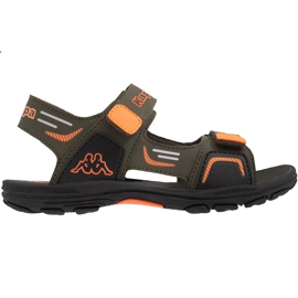 Dětské sandály Kappa Pure T Footwear zelené a oranžové 260594T 3144 zelený