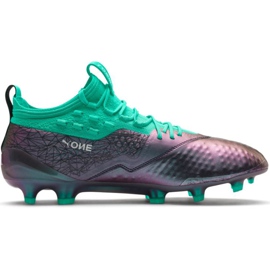 Kopačky Puma One 1 Il Lth Fg Ag šedo-zelené 104925 01 červený zelený