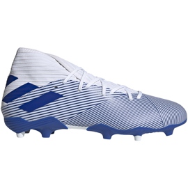 Kopačky adidas Nemeziz 19.3 Fg bílé a modré EG7202 vícebarevný bílý