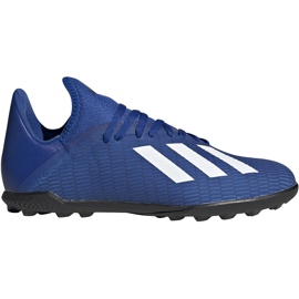 Kopačky Adidas X 19.3 Tf Junior EG7172 modrý modrý Kopačky Adidas X 19.3 Tf Junior EG7172 modrý modrý