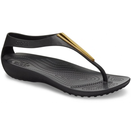 Dámské sandály Crocs Serena Metallic Bar Fp W černé a zlaté 206420 751 černý zlatý