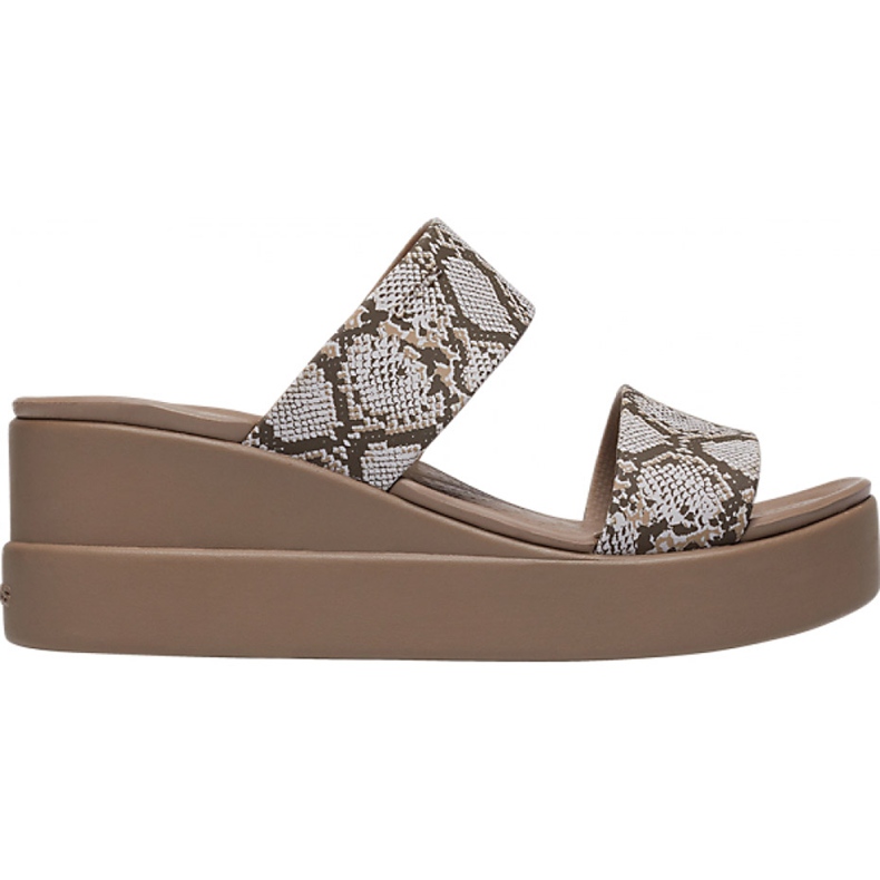 Dámské pantofle Crocs Brooklyn Mid Wedge W Multi Stucco 206219 93T béžový