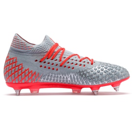 Kopačky Puma Future 4.1 Netfit MxSG šedo-oranžové 105676 01 červený šedá