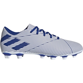 Adidas Nemeziz 19.4 FxG bílé a modré kopačky EF1707 vícebarevný modrý