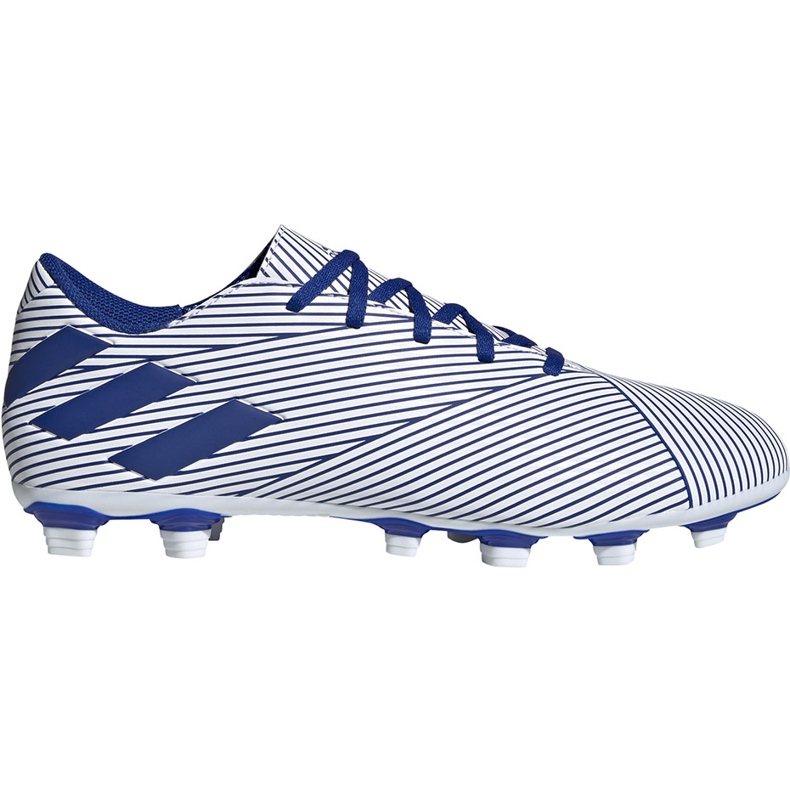 Adidas Nemeziz 19.4 FxG bílé a modré kopačky EF1707 vícebarevný modrý