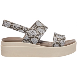 Dámské sandály Crocs Brooklyn Low Wedge W multi stucco 206453 93T béžový