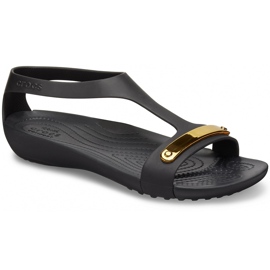 Dámské sandály Crocs Serena Metallic Bar Sdl W černo-zlaté 206421 751 černý černý
