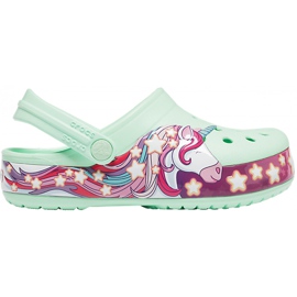 Crocs dětské FunLab Unicorn Band Cg K zelené 206270 3TI růžový zelený