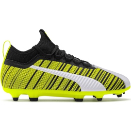 Kopačky Puma One 5.3 Fg Ag Junior žluto-černo-bílé 105657 03 žlutá, bílá, černá žluť