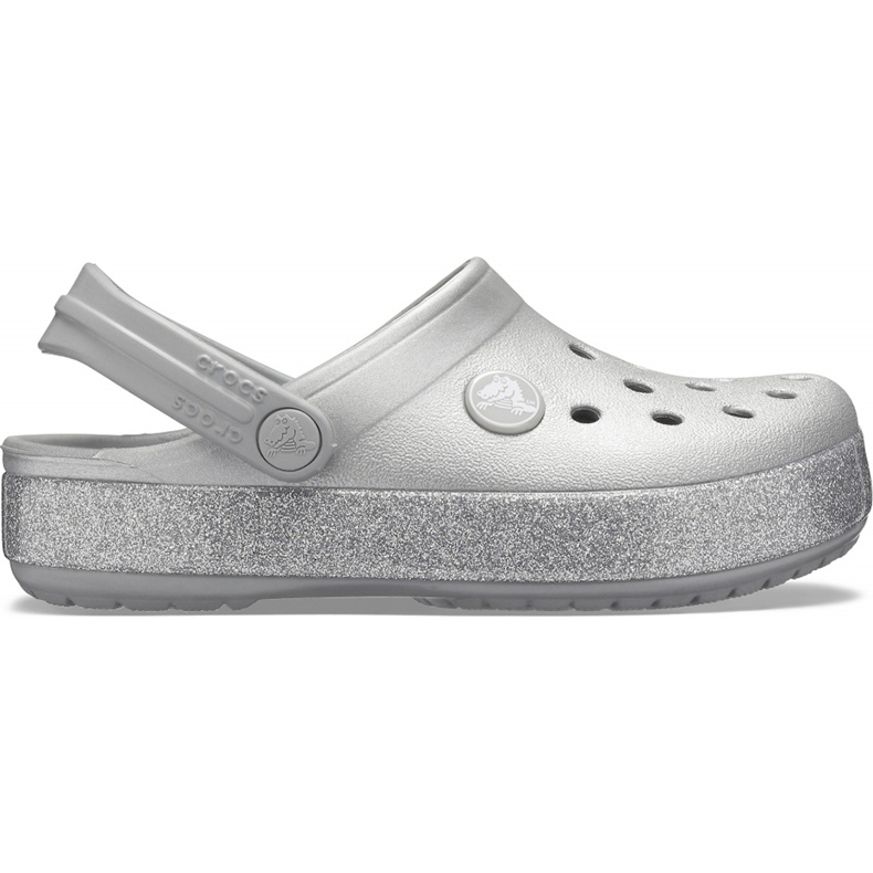 Crocs pro děti Crocband Glitter Clog Kids stříbrná 205 936 040 stříbrný