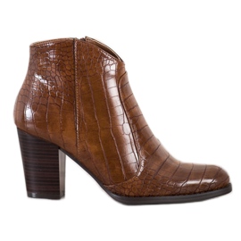 Filippo Módní boty Snake Print hnědý