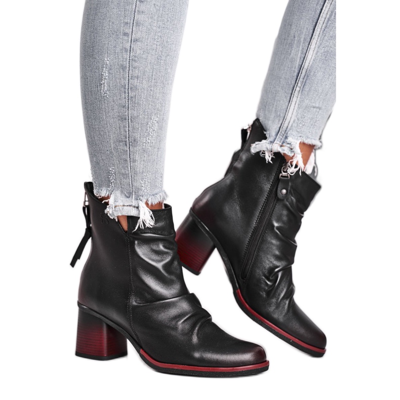 Dámské kozačky na vysokém podpatku Maciejka černé 04757-01 černá