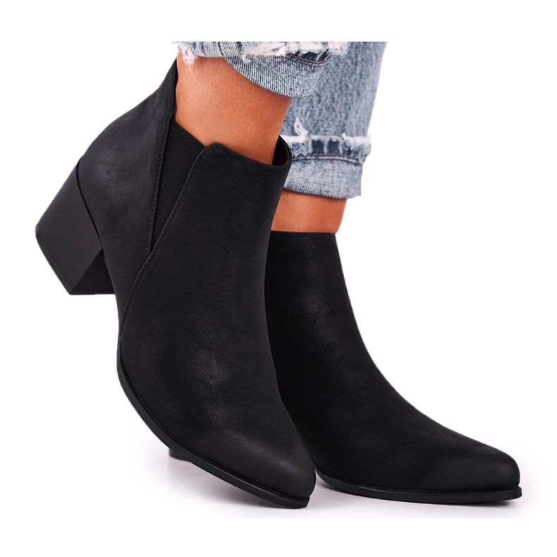 Dámské boty Sergio Leone Jodhpur boty Eco Nubuck Black BT621 černá