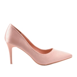 Růžové lodičky na podpatku LEI-160 růžový