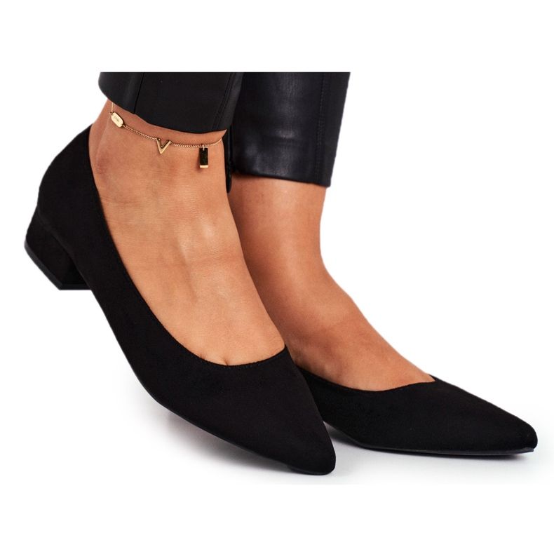 PS1 Dámské semišové černé balerínky Elivia černá