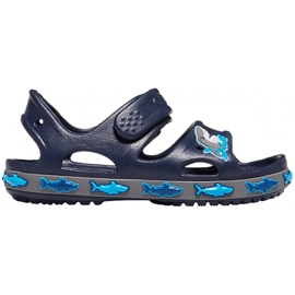 Crocs dětské sandály Crocs Fl Shark Band Sandal B námořnická modrá 206365 410 námořnická modř