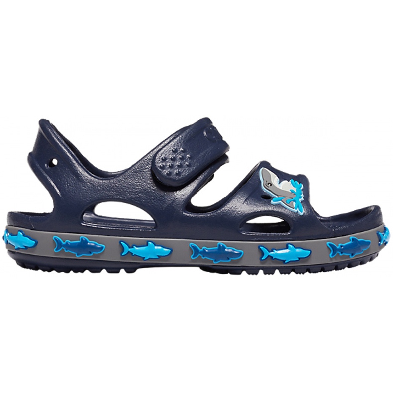 Crocs dětské sandály Crocs Fl Shark Band Sandal B námořnická modrá 206365 410