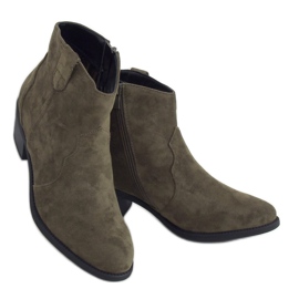 Zelené boty na nízkém podpatku zelené 99-63 Army Green zelený