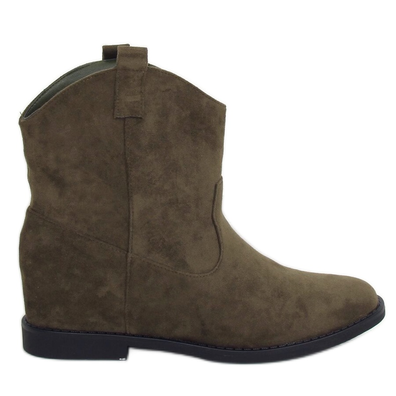 Zelené kovbojské boty na skrytém klínu J936 DK.GREEN zelená