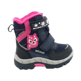 Softshellové boty American Club s membránou HL47 / 20 navy válečné loďstvo růžový