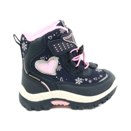 Softshellové boty American Club s membránou HL48 / 20 navy válečné loďstvo růžový stříbro
