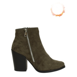 Zelené boty na podpatku TX-1873 DK.GREEN zelená Zelené boty na podpatku TX-1873 DK.GREEN zelená