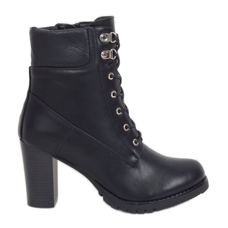 Černé kozačky na podpatku BH2567-KB černé černá Černé kozačky na podpatku BH2567-KB černé černá