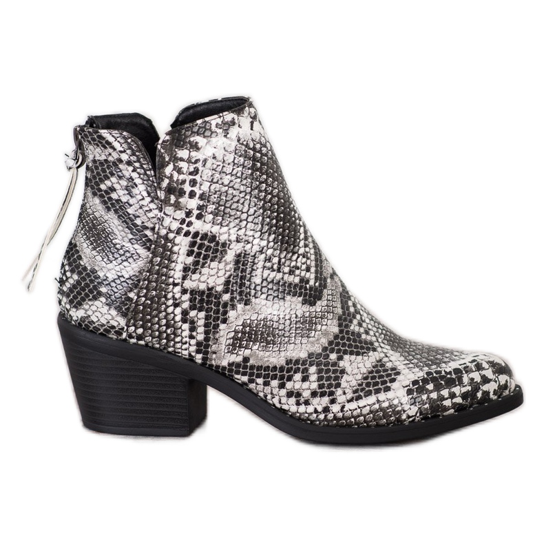 SHELOVET Snake Print Boot bílý černá