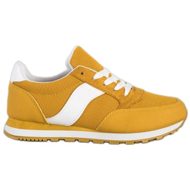 Ideal Shoes Šněrovací sportovní obuv žluť